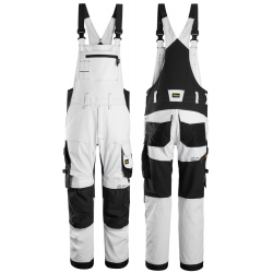 Ogrodniczki 6051 stretch AllroundWork kolor white/black rozm. 44 60510404044 SNICKERS WORKWEAR