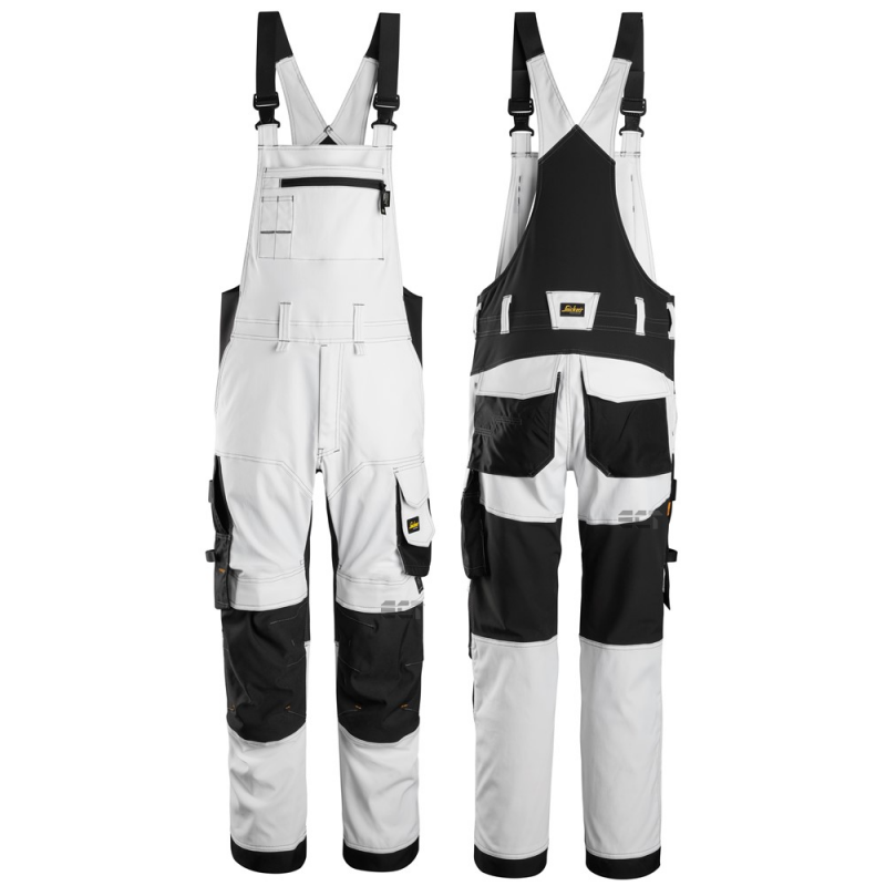 Ogrodniczki 6051 stretch AllroundWork kolor white/black rozm. 44 60510404044 SNICKERS WORKWEAR Bahcocentrum.pl