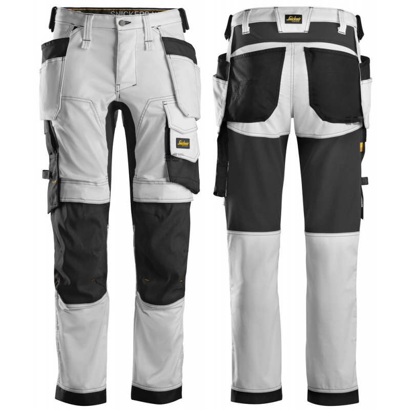 Spodnie 6241 stretch AllroundWork z workami kieszeniowymi kolor white/black rozm. 44 62410904044 SNICKERS WORKWEAR Bahcocentrum.pl