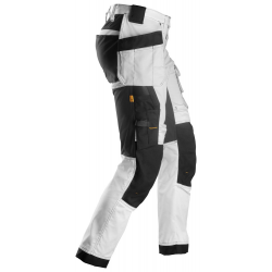 Spodnie 6241 stretch AllroundWork z workami kieszeniowymi kolor white/black rozm. 52 62410904052 SNICKERS WORKWEAR