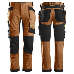 Spodnie 6241 stretch AllroundWork z workami kieszeniowymi kolor brown/black rozm. 44 62411204044 SNICKERS WORKWEAR