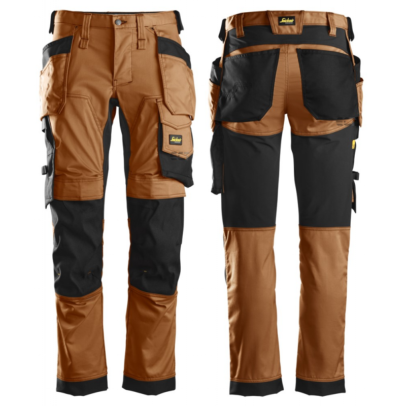 Spodnie 6241 stretch AllroundWork z workami kieszeniowymi kolor brown/black rozm. 44 62411204044 SNICKERS WORKWEAR Bahcocentrum.pl