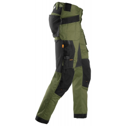 Spodnie 6241 stretch AllroundWork z workami kieszeniowymi kolor khaki green/black rozm. 44 62413104044 SNICKERS WORKWEAR