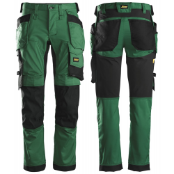 Spodnie 6241 stretch AllroundWork z workami kieszeniowymi kolor forest green/black rozm. 44 62413904044 SNICKERS WORKWEAR