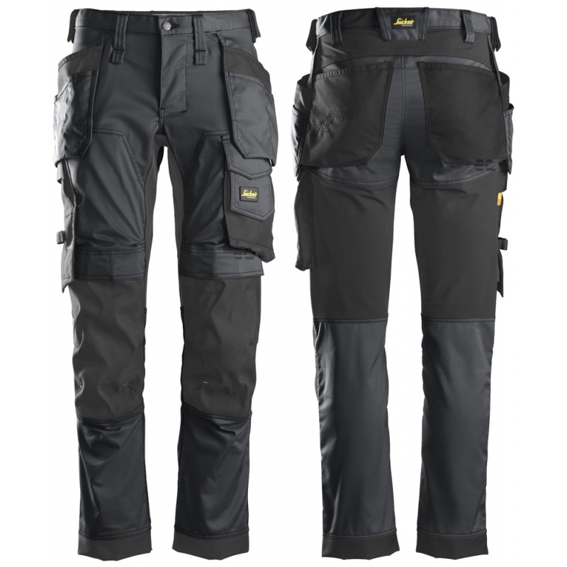 Spodnie 6241 stretch AllroundWork z workami kieszeniowymi kolor steel grey/black rozm. 44 62415804044 SNICKERS WORKWEAR Bahcocentrum.pl