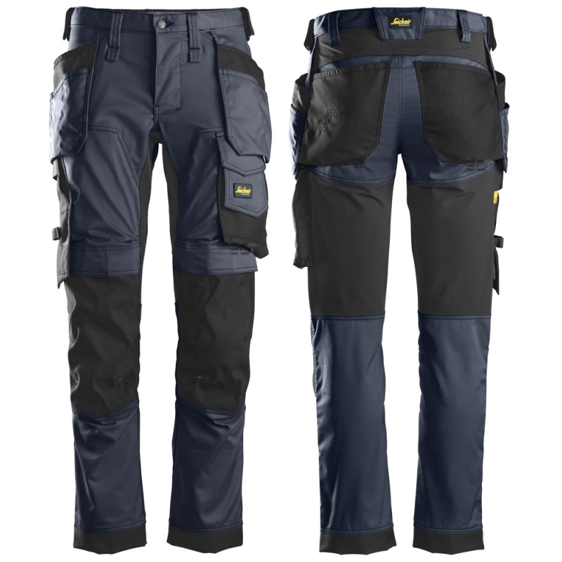 Spodnie 6241 stretch AllroundWork z workami kieszeniowymi kolor navy/black rozm. 46 62419504046 SNICKERS WORKWEAR Bahcocentrum.pl