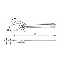 Klucz nastawny oksydowany 218 mm rozstaw 38 mm ERGO™ 9031-XE BAHCO