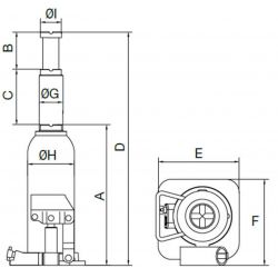 Podnośnik butelkowy 8 ton 230-460 mm BH4G8 BAHCO