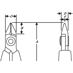 Szczypce ucinaki ukośne precyzyjne 0.3-2.0 Flush ESD 8161 LINDSTROM