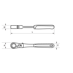 Grzechotka przelotowa 19 mm SBS19-THR BAHCO