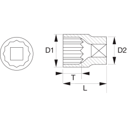 Nasadka przelotowa 11 mm SBS19-TH11 BAHCO