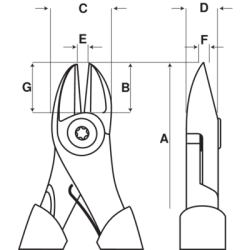 Szczypce ucinaki boczne chromowane 140 mm ERGO™ 2101GC-140IP BAHCO