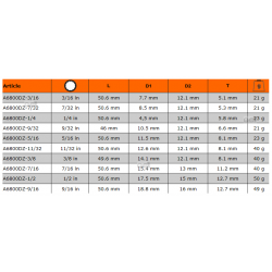 Nasadka 12-kątna długa 1/4" calowa 3/8'' A6800DZ-3/8 Bahco