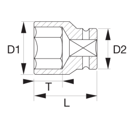 Nasadka 3/8" 22 mm 7400SM-22 Bahco