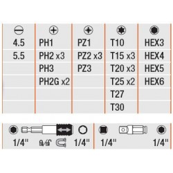 Zestaw bitów 31 elementy 1/4'' 59/S31B BAHCO