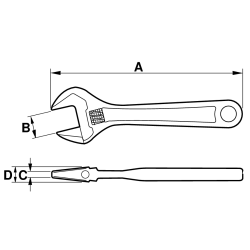 Klucz nastawny dwufunkcyjny 158 mm rozstaw 21 mm ERGO™ 9070 P BAHCO