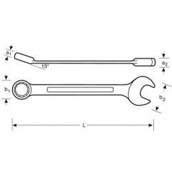 Klucz płasko-oczkowy odsadzony 6 mm 111M-6 BAHCO