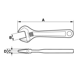 Klucz nastawny fosforowany 257 mm rozstaw 31 mm ERGO™ 9072 BAHCO