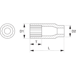 Nasadka 12-kątna wydłużona 1/4" 14 mm A6800DM-14 Bahco