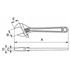 Klucz nastawny nierdzewny 200 mm x 24 mm SS001-200 Bahco