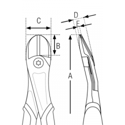 Szczypce ucinaki boczne HD wzmocnione odgięte o 14º 140 mm ERGO™ 21HDG-140A BAHCO