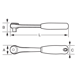 Grzechotka z obrotową głowicą 3/8'' 8120-3/8 Bahco