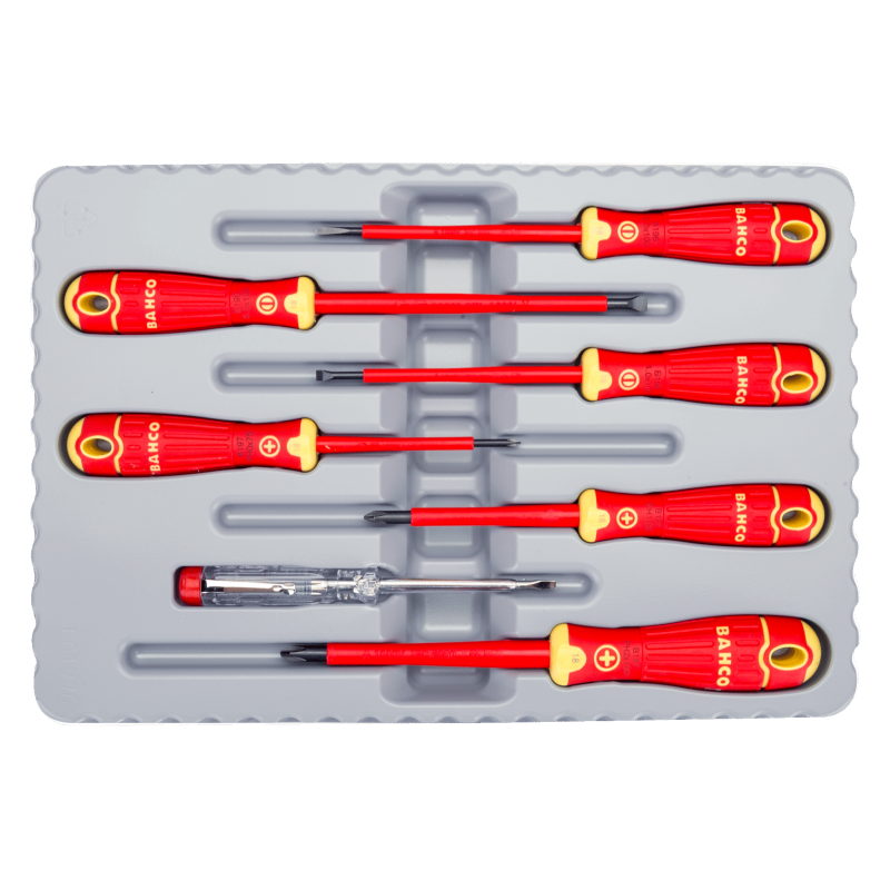 Zestaw 7 szt. wkrętaków izolowanych VDE płaskie i Phillips PH FIT B220.027 BAHCO Bahcocentrum.pl