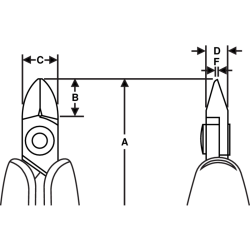 Szczypce ucinaki ukośne precyzyjne 0.1-1.25 Flush ESD ERGO™ RX 8141 LINDSTROM