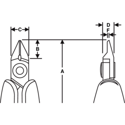 Szczypce ucinaki ukośne precyzyjne hartowane odpuszczane 0.1-1.0 Flush ESD ERGO™ RX 8147 Lindstrom