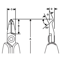 Szczypce ucinaki ukośne 45° precyzyjne 0.2-0.8 Flush ESD ERGO™ RX 8248 Lindstrom
