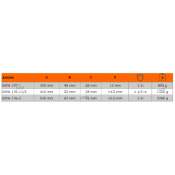 Klucz do rur typu Szwed, 45° DOW 176-11/2 BAHCO