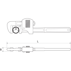 Klucz do rur typu Stillson 185 mm 361-8 BAHCO