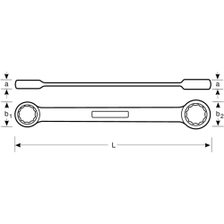 Klucz oczkowy z grzechotką, calowy dwustronny 3/4-7/8'' 1320RZ-3/4-7/8 Bahco