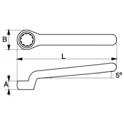 Klucz oczkowy izolowany VDE odsadzony 6 mm 2MV-6 Bahco