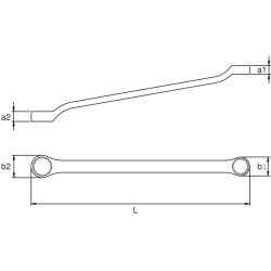 Klucz oczkowy calowy dwustronny odsadzony 1/4'' x 5/16'' 1300Z-1/4-5/16 BAHCO