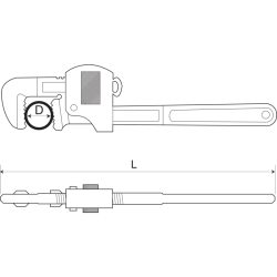 Klucz nastawny do rur nieiskrzący AL-BR 600 mm NS200-600 Bahco