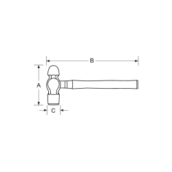Młotek kulisty nieiskrzący CU-BE 300 gramów NSB506-300 Bahco