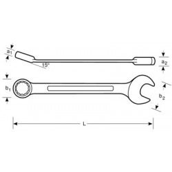 Klucz płasko-oczkowy z grzechotką 6 mm 1RM-6 Bahco