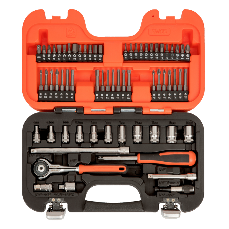 Zestaw nasadek i bitów 1/4'' 65 el. SW65 BAHCO Bahcocentrum.pl