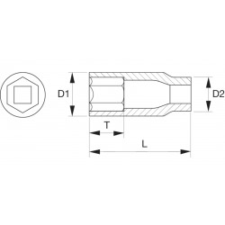 Nasadka wydłużona 1/2" 10 mm SB7805SM-10 Bahco