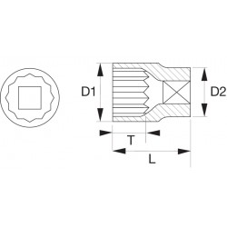 Nasadka 12-kątna 1/2" calowa 11/16'' SB7800DZ-11/16 Bahco