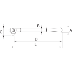 Pokrętło przegubowe 1/2'' 257 mm 8156-1/2 Bahco