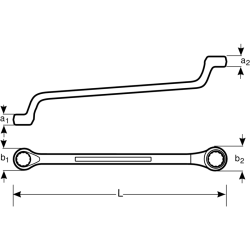 Klucz oczkowy odgięty nierdzewny 17 x 19 mm SS011-1719 Bahco