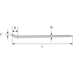 Łom nierdzewny Ø 16 mm dł. 500 mm SS603-15-500 Bahco