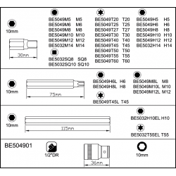 Zestawy bitów specjalnych 32 elementy 10 mm BE5032 Bahco