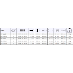 Wkrętak izolowany VDE płaski 0.5 x 3.0 x 100 mm 623-3-100 BAHCO