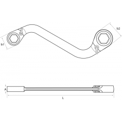 Klucz grzechotkowy oczkowy dwustronny w kształcie S 1320SRM-14-19 BAHCO