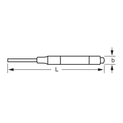 Wybijak precyzyjny radełkowany Ø 0.9 x 70 mm 3659-0.9 BAHCO