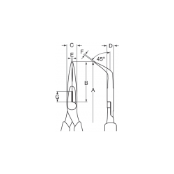 Szczypce półokrągłe odgięte 45° 200 mm z zabezpieczeniem ERGO™ TAH2427G-200 Bahco