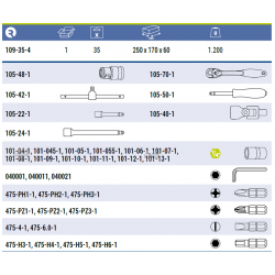 Zestaw narzędzi 1/4'' 35 el. 109-35-4 IRIMO